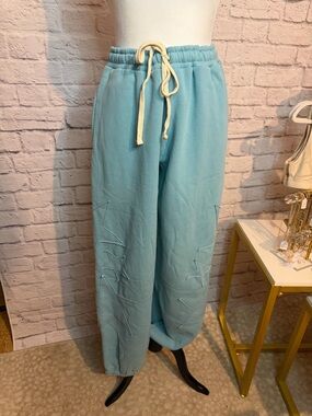 Double Zero Light Blue Drawstring Sweatpants